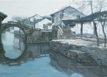 Mémoire de sa ville natale Twinbridge Chinese Chen Yifei Peinture à l'huile